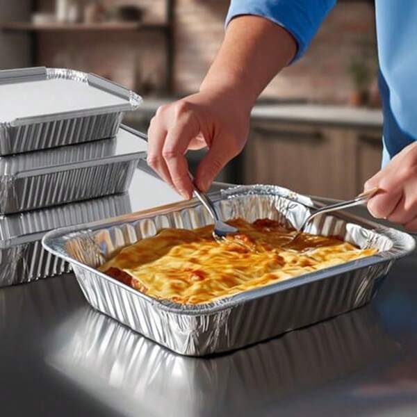 50 Grill Tropföl Alufolie Tabletts, kompatibel mit Weber Genesis - Spirit - Q Serie - Einweg Alufolie Ölträger für Kuchen, Kochen, Einfrieren und Lebensmittelzubereitung - geeignet für Gaskocher - perfekt für Feste, Outdoor, Hochzeiten und Partys