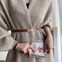 1 件装 可调节银金扣细腰带 适合女士连衣裙和服装 秋季、秋季、万圣节 - 雙口扣 - 查看 2