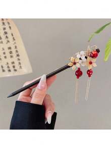 5件套中式复古流苏发夹，优雅汉服发饰，发髻夹 - 高端设计，简约时尚，合金材质，易于使用，精美礼品（G款珍珠的样式和位置可能因批次略有不同），婚礼用品，发饰，头饰 - 彩色 - 查看 7