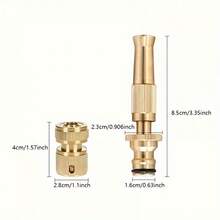 Conector Rápido para Bico de Mangueira de Alta Pressão em Latão - Pistola de Pulverização Ajustável Adequada para Lavagem de Carros e Irrigação de Jardins