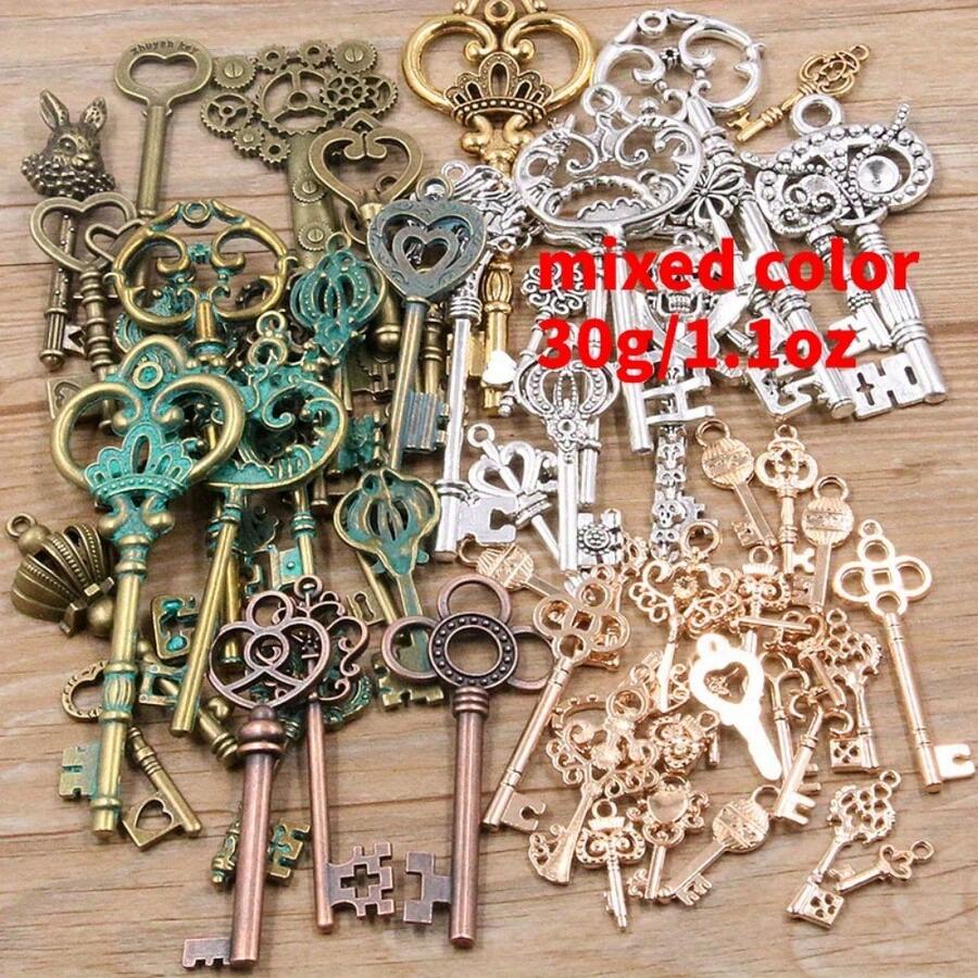 30g Hybrid Key Pendant Bracelet Necklace Craft Metal Pendant, Suitable For DIY Jewelry Making - 混合 - 查看 1