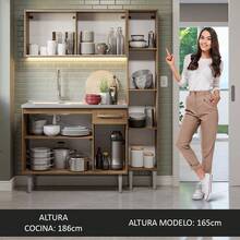 Cocina Integral Completa Modular Madesa Emilly 137cm Con Tarja Color Marrón 07 - Marrón - Ver 5