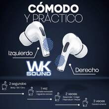 A9 Pro Auriculares Bluetooth, audífono inalámbrico inteligente con pantalla táctil, reducción de ruido activa dual ANC+ENC, compatible con iOS/Android - Blanco - Ver 6