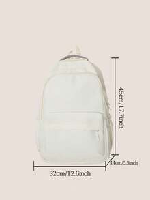 女士多功能纯色校园背包大容量简约多隔层旅行背包功能性书包防水时尚商务休闲电脑包Tready背包书包