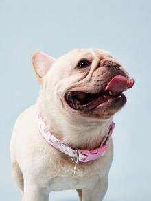 PETSIN 1 chiếc Vòng cổ cho chó dễ thương có mặt dây chuyền hình hoa, Vòng cổ in hoa mềm mại thoải mái có thể điều chỉnh phù hợp với chó nhỏ, vừa, lớn, màu hồng - Hồng - Xem 4