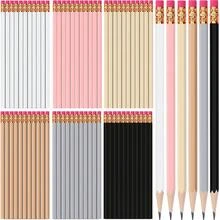 120 Pcs #2 HB Pencils With Eraser No 2 Unsharpened Wooden Hexagonal Pencils For Adults Gifts For School Exam Art Learning Office Sketching (Black) - 莫蘭迪波西米亞色彩 - 查看 1