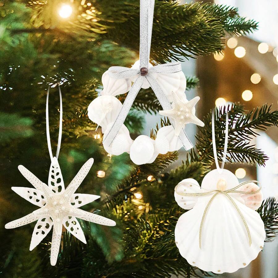 1pc/Set Christmas Decorations, Christmas Shell Scene Decor, Star Door Hanging, Shop Hanging Ornament Home Decor Room Decor