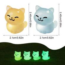 1-Pack Luminous Mini Cat Statue - Cute Resin Kitten Statue, Suitable For Home And Car Decoration, Perfect Holiday Gift, Random Color