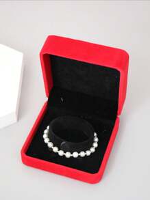 1pc Velvet Ring Box, Hexagon Velvet Ring Box Display Case, 4.7cm/1.85 Inch * 4.5cm/1.78 Inch Jewelry Storage Back To School