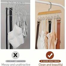 1 pieza Percha de madera para sostenes, dispositivo de almacenamiento de lencería y chalecos, percha para lencería de estudiantes, percha para secar ropa en el balcón, organizador de armario para colgar