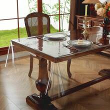 Pure Transparent Soft Glass Tablecloth, Waterproof PVC Tablecloth, Washable Oil-Proof, Non-Scalding, Coffee Table Blanket, Crystal Table Desk Mat - Clear - View 6