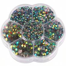 5000pcs/Box, 2mm 3mm 4mm 5mm 6mm, 5 Sizes, Silver Base Crystal Beads Stones,Flower Shape Box Packed, Round Flatback Rhinestones Multi Colors Crystal Gems Non HotFix DMC Jewelry Beads Glass Stones Diamond 3D Pattern Design Accessories Glitter Manicure Decal Decorations For Clothes,Bag,Shoes,Cups,Phone Covers,Handicrafts,Diy Trim.