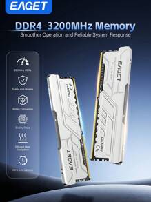 DDR4 RAM EAGET PS40 Series DDR4 RAM 32GB Kit (2x16GB) /16GB Kit (2x8GB), Desktop Memory 3200MHz DDR4 Gaming RAM Intel AMD Desktop Computer Memory
