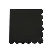 20pcs/40pcs/100pcs Black Cocktail Napkins Black Scalloped Paper Napkins Scalloped Bar Napkin Floral Shaped Beverage Dessert Napkin For Birthday Coffee Bar Kitchen Wedding Birthday Halloween Table Decorations