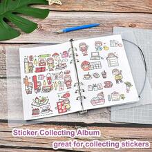 SHUS0146-Sticker Collecting Album  Sticker Book PP Frosted Translucent Cover Sticker Album 80 Sheets Blank Sticker Collection Accessories For Collecting Stickers Labels A6 - LightBlue - Xem 4