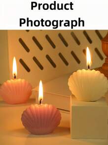 1 pieza Vela de incienso con forma de concha, de apariencia exquisita. La llama de la vela parpadea y emite un encantador aroma, creando fácilmente una pequeña esquina acogedora y cómoda, agregando un toque de poesía a la vida.