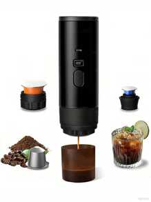 意大利便携式咖啡机，USB-C 充电，7800mAh 锂电池，配备加热功能和 LED 屏幕，三合一胶囊咖啡机，适合旅行、汽车、办公室和户外露营。 - 白色 - 查看 17