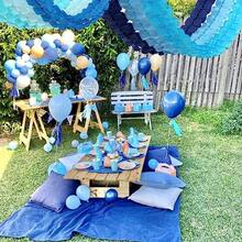 BabyRoyal NavyBlue PartyDecorations Streamers Garland 12pcs  Birthday Frozen Ocean Shower 4Leaf Paper Clover Streamer Bachelorette Bridal Wedding Engagement Banners Decor Ouruola-0166 - 藍色 - 查看 3