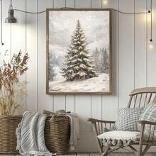 1pc Framed/Unframed Vintage Christmas Tree Poster Festival Cozy Wall Art Canvas Print Minimalist Retro Winter Xmas Holiday Farmhouse Decor Rustic Painting For Apartment, Living Room, Bedroom, Modern Home Decoration Christmas Decoration XMAS Decor Christmas Tree Gift Decor Thanksgiving Wedding Home Decor Fall Decor Autumn Decor Birthday Decorations For Gifts Party Supplies Indoor Holiday Festival Decor Halloween Decor Wall Decor Halloween Ornaments - Multicolor - View 4