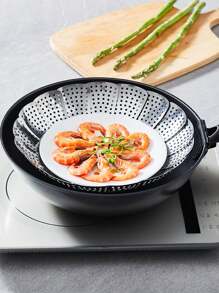 1pc Stainless Steel Foldable Steamer Rack - Silver - View 2