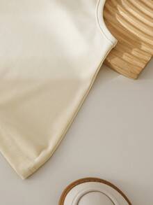 2pcs/Set Girls' Stylish 3D Floral Vest & Plaid Embroidered Capri Pants Set, Summer