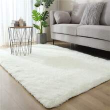 Pure Fluffy Rugs Shaggy Rug Bedroom Living Room Anti Slip Soft Carpet Floor Mat - Creamy White - View 12