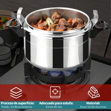 4L Aluminum Pressure Cooker Steamer Soup Pot Set Cooking Meat Compatible With Gas Stove Top And More For Kitchen Restaurants, Used For Cooking Rice, Soup - Silver - View 5