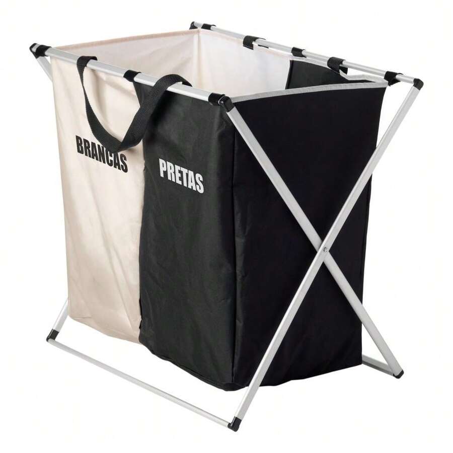 Lyor Polyester Laundry Basket With 2 Compartments - 彩色 - 查看 1