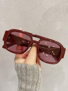 1 Stück Damen Rot Rahmen Modebrillen, Modeaccessoire für Strand & Sommer Pilotenform Sonnenbrillen