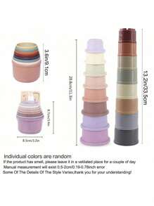 8-Piece Stacking Cups Toy For Rabbits And Hamsters, Mixed Color Plastic Nesting Cups, Cognitive And Sensory Stacking Cups Set, Rabbit Snack Cup, Hamster Toy, Intelligence Toy, Rabbit Snack Cup, Playing Intelligence Toy