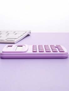 1 件紫色、蓝色、粉色迷你便携式小型计算器（带电池），8 位高品质紧凑型学生课堂数学计算器，适用于加法、减法、乘法、除法、会计、户外使用，可爱优雅的女生办公用品 - 白色 - 查看 6