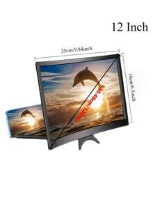 12-Inch Phone Screen Magnifier - 3D Screen Expander For Movies, Videos And Games - Foldable Screen Amplifier Stand Compatible With IPhone, Android Phone, Gift For Birthday, Family, Friends For Movies, Videos And Gaming Screen Extender