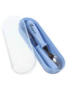 2 piezas Personalizable para cualquier vajilla infantil, cucharas, tenedores, juegos de cajas de almacenamiento, vajilla infantil dedicada para niños y niñas, juegos de vajilla para regalo festivo. Perfecto para jardines de infancia. Personalizable para un juego de vajilla unificado para jardines de infancia.