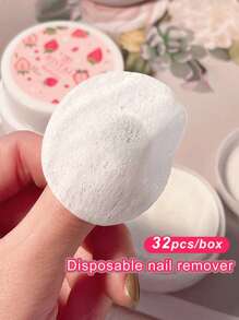 32pcs/Box Nail Art Strawberry Nail Polish Remover Pads Soft Absorbable Wipes For Professional Easy DIY Manicure Tool Accessories