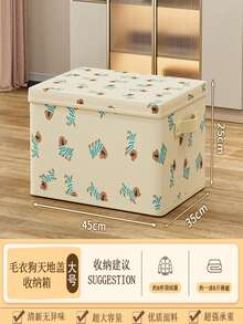 Blue Woven Fabric Storage Cube Box With Dual Handles, Suitable For Home Organization, Back To School, Moving, Collapsible Storage Cube - Multicolor - View 19