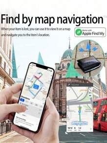 无线充电超薄防丢失追踪器，带FCC ID CE RED认证迷你防丢失追踪器升级超级APP提醒迷你适用于iOS手机，用于宠物/行李/汽车/背包/书包防止丢失