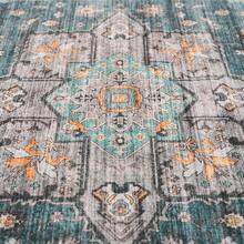 Alfombras de área de 9x12 para sala de estar - Grandes alfombras bohemias resistentes a las manchas con respaldo antideslizante, diseño vintage para dormitorio, beige/marrón, decoración del hogar - Verde azulado - Ver 7