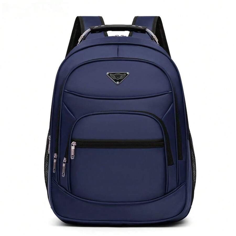 Mochila Executiva Para Notebook Reforçada Com 4 Zíperes e Alça Reforçada Unissex - Azul - Visão 1