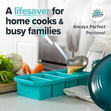 1 Cup Silicone Freezer Molds - Perfect For Freezing Broth, Rice, Leftovers And More - Silicone Freezer Trays With Lids For Meal Prep - Aqua - 2-Pack,9830916 - 駝色 - 查看 6