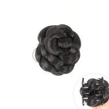 LYSW 编织发髻假发爪夹，花发髻发圈，天然假发髻造型工具 HA2832 发饰 秋季配饰