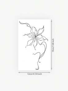 1pc Waterproof, Sweat-Resistant, Washable, Non-Reflective Temporary Tattoo, INS Style Black Floral Tattoo, Fashion Fake Tattoo, Suitable For People For Daily Use