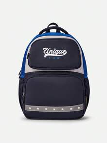 Balabala 儿童背包书包 – 人体工学轻便抗压字母刺绣 - 藍色調 - 查看 1