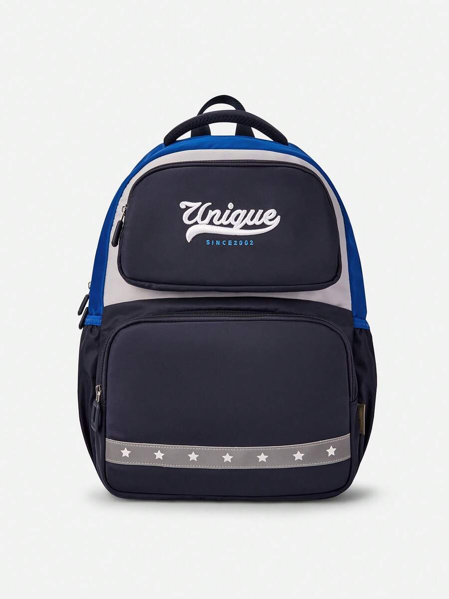 Balabala 儿童背包书包 – 人体工学轻便抗压字母刺绣 - 藍色調 - 查看 1