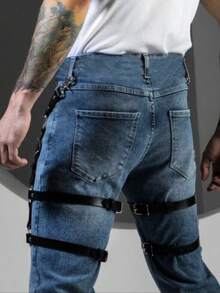 男士真皮大腿吊袜带，时尚百搭，适合日常佩戴，亦可用于万圣节、休闲、商务、街头、波西米亚风、西部风、户外等场合。是送给男士、丈夫、男友、父亲、爸爸的圣诞礼物。