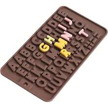 Khuôn sô cô la silicon hình chữ cái Khuôn silicon bảng chữ cái Khuôn fondant chống dính Hoàn hảo cho trang trí bánh, tiệc sinh nhật - Màu nâu Sô-cô-la - Xem 1