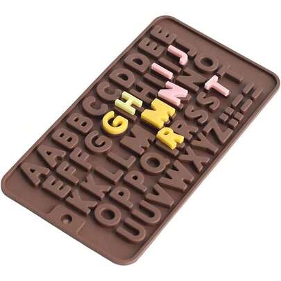 Letter Silicone Chocolate Mould Alphabet Silicone Molds Non-Stick Fondant Molds Perfect For Cake Decoration,Birthday Party