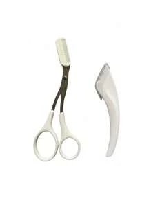 1 pieza, Cortapelos de cejas/Recortadora de cejas en forma de media luna, cuchilla segura, rasuradora de cejas para principiantes, set exclusivo para hombre/mujer