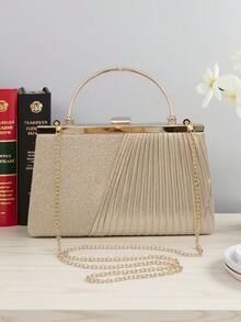 1 件褶皱闪光女士晚宴手提包