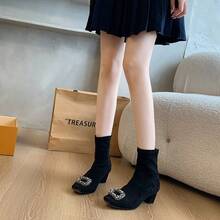Women Ankle Boots & Booties - 黑色棉裡 - 查看 8