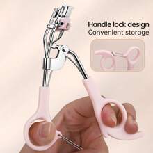 1 件便携式睫毛夹带梳子 + 10 件硅胶垫，白色手柄睫毛夹，不伤睫毛，易于卷曲睫毛，适合日常化妆、化妆、便宜、房间装饰、梳妆台、旅行、卧室、化妆配件、睫毛夹